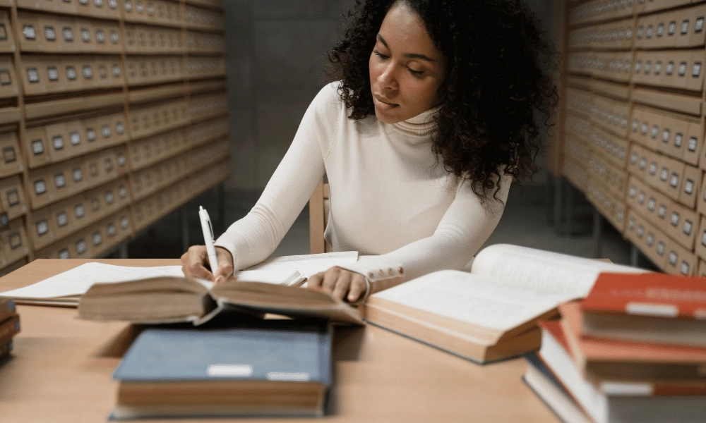 Woman Doing Business Research