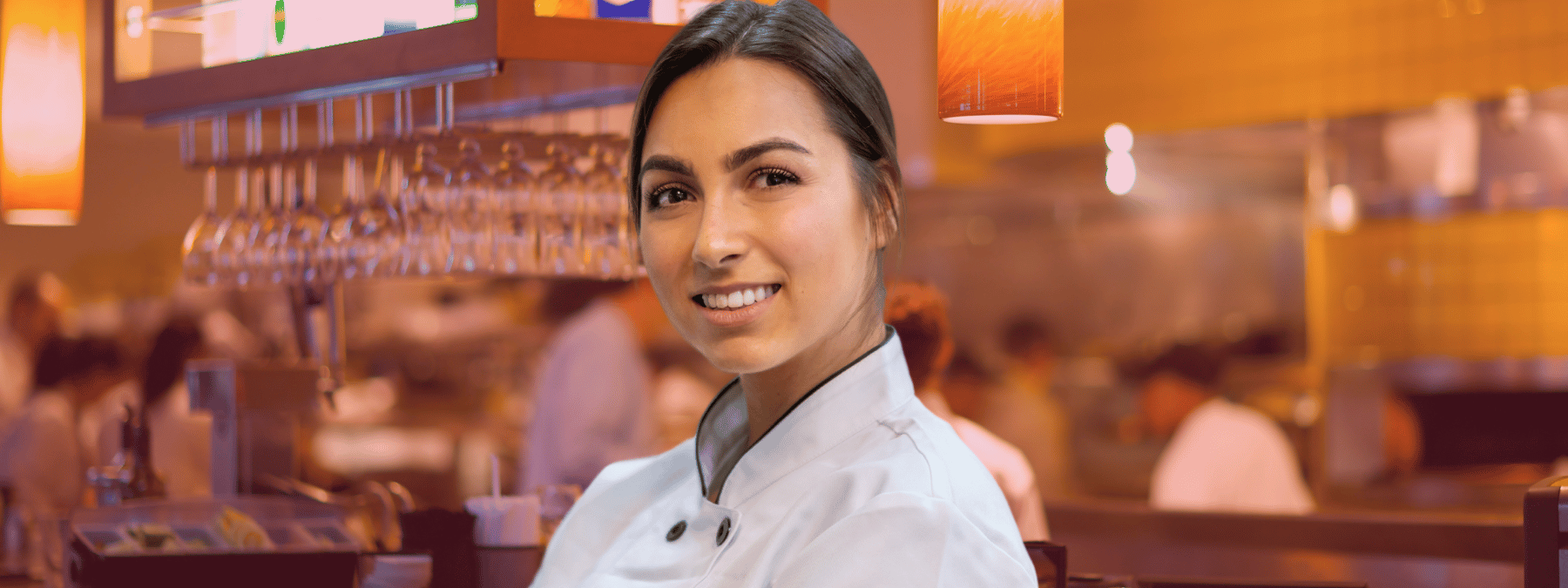 Female chef in restaurant