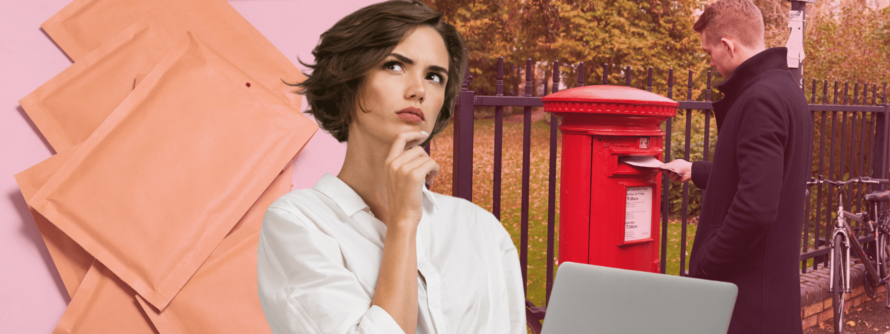 Woman on laptop deep in thought