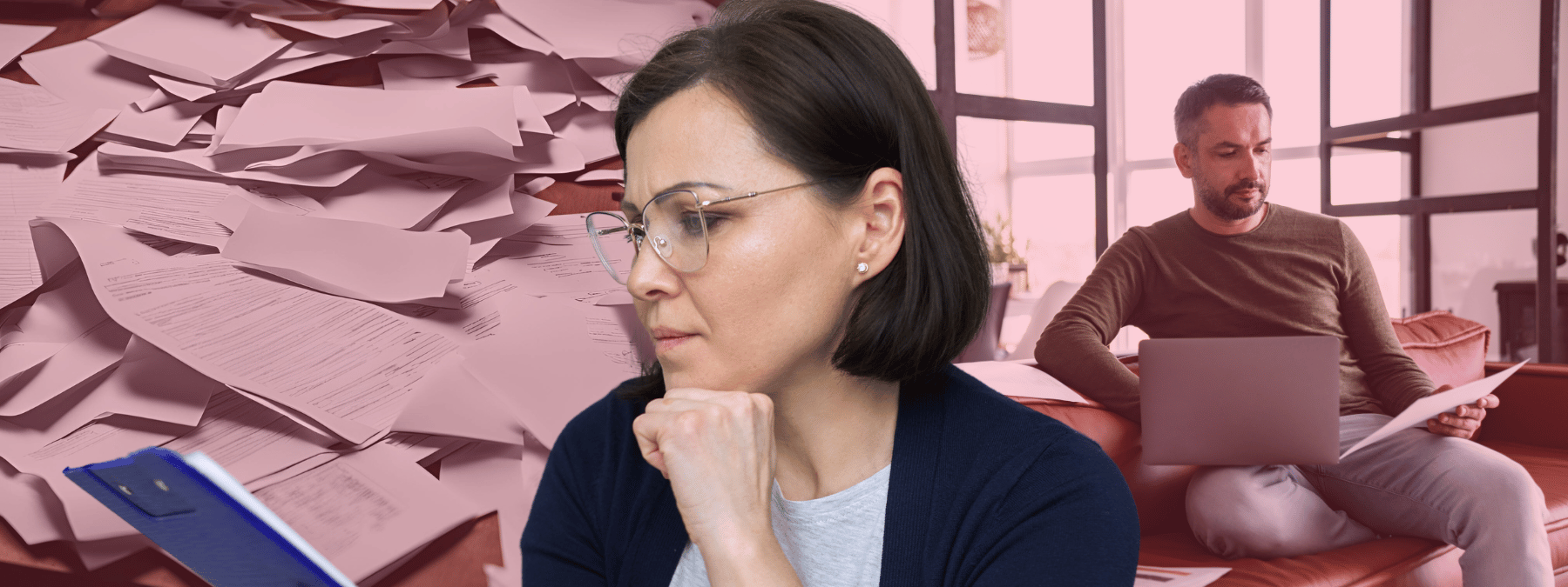 Woman reading document