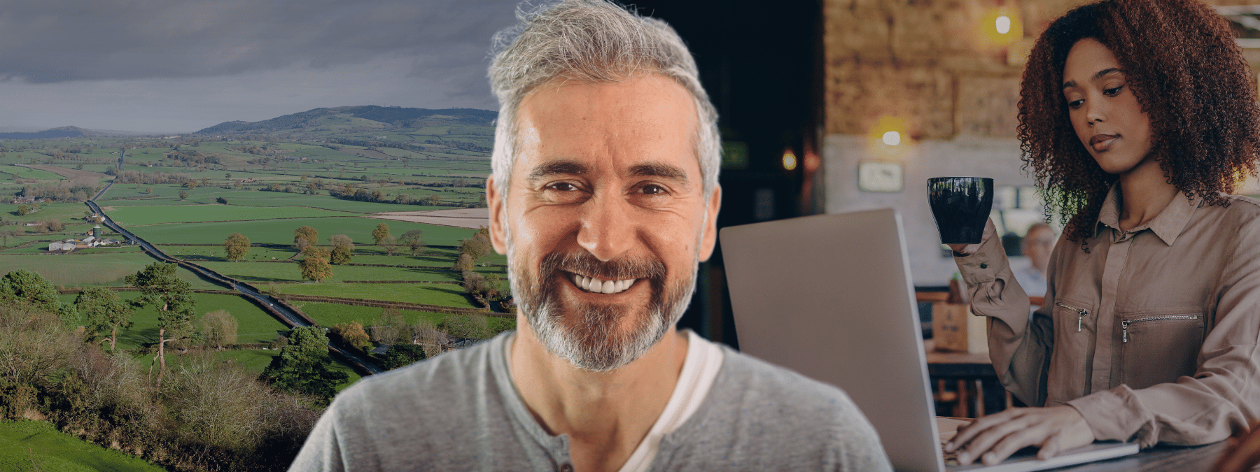 Middle aged man smiling