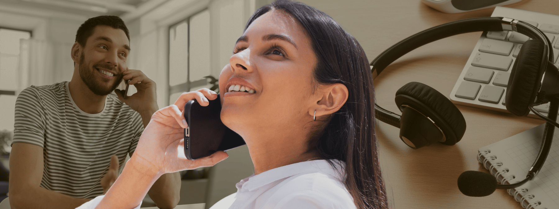 Women speaking on mobile phone