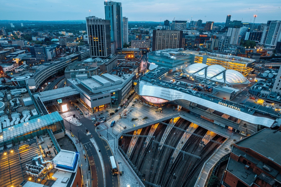 Aerial photo of Birmingham city centre